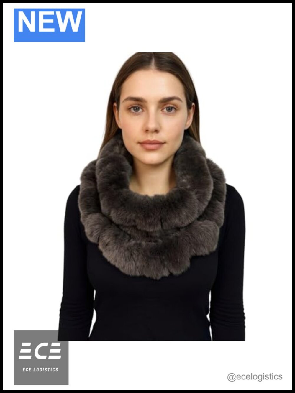 Rex Rabbit Fur Neck Warmer Scarf Wrap Winter Cold Weather